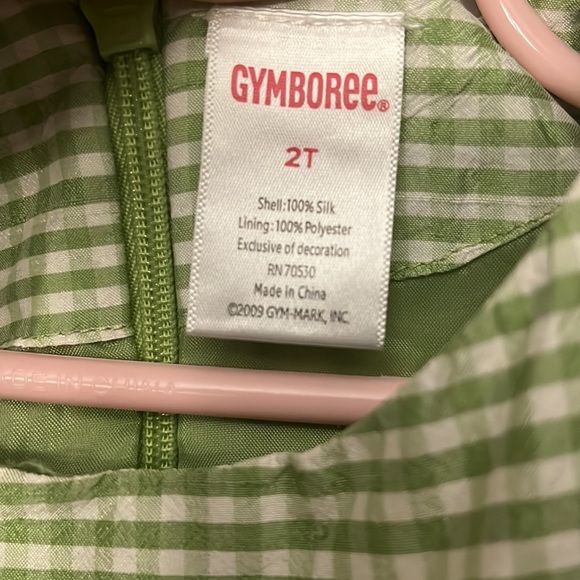 Gymboree Sz 2T Green & White Gingham Check Dress - Picture 6 of 8